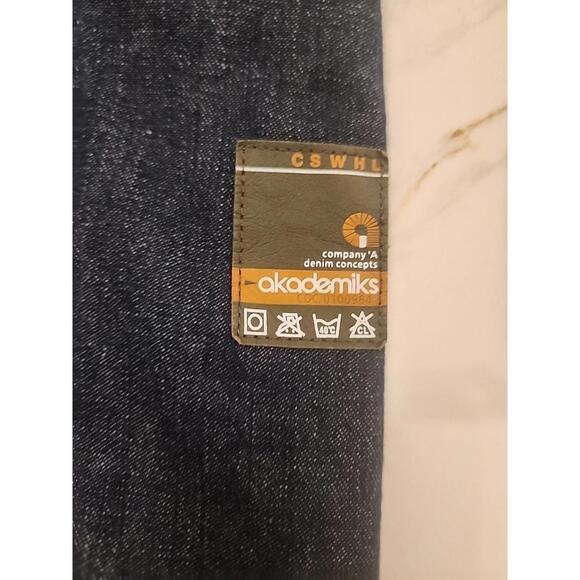 Akademiks Jean Jacket Mens 3XL Blue Denim Button Up Long Sleeve Y2K Hiphop - Picture 12 of 14